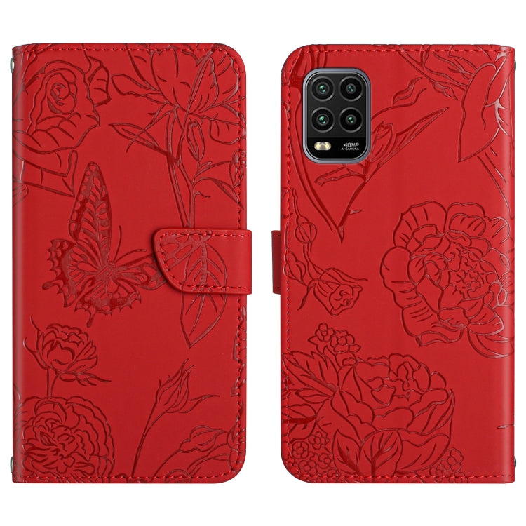 Custodia per cellulare in pelle goffrata con peonia a farfalla, For Xiaomi Redmi Note 11 5G Chinese Version, For Xiaomi Redmi Note 11 Pro Foreign Version, For Xiaomi Redmi Note 11 Pro / Poco M4 Pro 5G, For Xiaomi Mi 10 Lite 5G