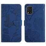 Custodia per cellulare in pelle goffrata con peonia a farfalla, For Xiaomi Redmi Note 11 5G Chinese Version, For Xiaomi Redmi Note 11 Pro Foreign Version, For Xiaomi Redmi Note 11 Pro / Poco M4 Pro 5G, For Xiaomi Mi 10 Lite 5G