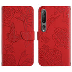 Custodia per cellulare in pelle goffrata con peonia a farfalla, For Xiaomi Mi 10 / 10 Pro 5G, For Xiaomi Mi 10T 5G, For Xiaomi Mi 11, For Xiaomi Mi 11 Lite