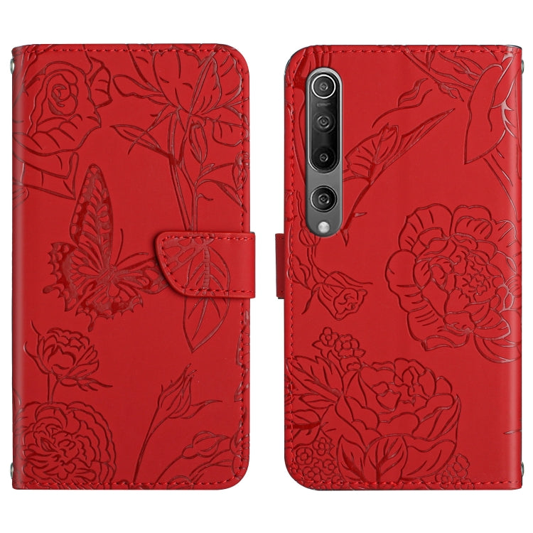Custodia per cellulare in pelle goffrata con peonia a farfalla, For Xiaomi Mi 10 / 10 Pro 5G, For Xiaomi Mi 10T 5G, For Xiaomi Mi 11, For Xiaomi Mi 11 Lite