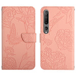 Custodia per cellulare in pelle goffrata con peonia a farfalla, For Xiaomi Mi 10 / 10 Pro 5G, For Xiaomi Mi 10T 5G, For Xiaomi Mi 11, For Xiaomi Mi 11 Lite