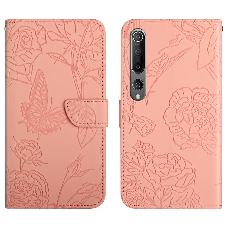 Custodia per cellulare in pelle goffrata con peonia a farfalla, For Xiaomi Mi 10 / 10 Pro 5G, For Xiaomi Mi 10T 5G, For Xiaomi Mi 11, For Xiaomi Mi 11 Lite
