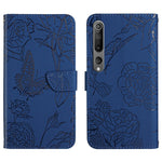 Custodia per cellulare in pelle goffrata con peonia a farfalla, For Xiaomi Mi 10 / 10 Pro 5G, For Xiaomi Mi 10T 5G, For Xiaomi Mi 11, For Xiaomi Mi 11 Lite