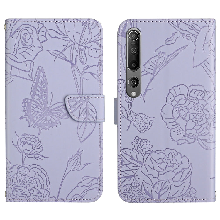 Custodia per cellulare in pelle goffrata con peonia a farfalla, For Xiaomi Mi 10 / 10 Pro 5G, For Xiaomi Mi 10T 5G, For Xiaomi Mi 11, For Xiaomi Mi 11 Lite