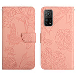 Custodia per cellulare in pelle goffrata con peonia a farfalla, For Xiaomi Mi 10 / 10 Pro 5G, For Xiaomi Mi 10T 5G, For Xiaomi Mi 11, For Xiaomi Mi 11 Lite