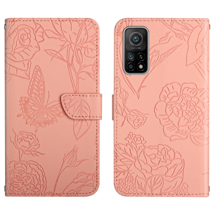Custodia per cellulare in pelle goffrata con peonia a farfalla, For Xiaomi Mi 10 / 10 Pro 5G, For Xiaomi Mi 10T 5G, For Xiaomi Mi 11, For Xiaomi Mi 11 Lite