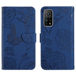 Custodia per cellulare in pelle goffrata con peonia a farfalla, For Xiaomi Mi 10 / 10 Pro 5G, For Xiaomi Mi 10T 5G, For Xiaomi Mi 11, For Xiaomi Mi 11 Lite