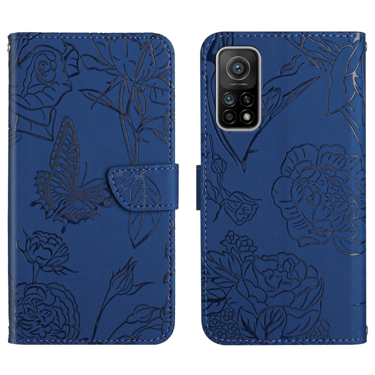 Custodia per cellulare in pelle goffrata con peonia a farfalla, For Xiaomi Mi 10 / 10 Pro 5G, For Xiaomi Mi 10T 5G, For Xiaomi Mi 11, For Xiaomi Mi 11 Lite