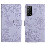 Custodia per cellulare in pelle goffrata con peonia a farfalla, For Xiaomi Mi 10 / 10 Pro 5G, For Xiaomi Mi 10T 5G, For Xiaomi Mi 11, For Xiaomi Mi 11 Lite