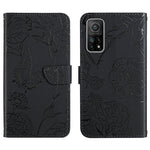 Custodia per cellulare in pelle goffrata con peonia a farfalla, For Xiaomi Mi 10 / 10 Pro 5G, For Xiaomi Mi 10T 5G, For Xiaomi Mi 11, For Xiaomi Mi 11 Lite