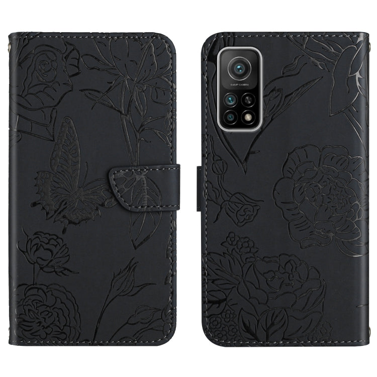 Custodia per cellulare in pelle goffrata con peonia a farfalla, For Xiaomi Mi 10 / 10 Pro 5G, For Xiaomi Mi 10T 5G, For Xiaomi Mi 11, For Xiaomi Mi 11 Lite