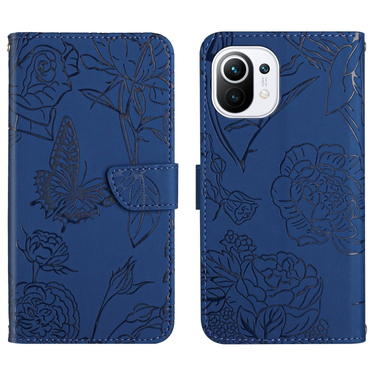 Custodia per cellulare in pelle goffrata con peonia a farfalla, For Xiaomi Mi 10 / 10 Pro 5G, For Xiaomi Mi 10T 5G, For Xiaomi Mi 11, For Xiaomi Mi 11 Lite