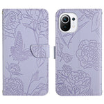 Custodia per cellulare in pelle goffrata con peonia a farfalla, For Xiaomi Mi 10 / 10 Pro 5G, For Xiaomi Mi 10T 5G, For Xiaomi Mi 11, For Xiaomi Mi 11 Lite