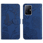 Custodia per cellulare in pelle goffrata con peonia a farfalla, For Xiaomi Mi 11 Pro, For Xiaomi Mi 11 Ultra, For Xiaomi Mi 11T / 11T Pro, For Xiaomi 12 / 12 Pro