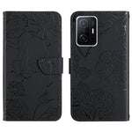 Custodia per cellulare in pelle goffrata con peonia a farfalla, For Xiaomi Mi 11 Pro, For Xiaomi Mi 11 Ultra, For Xiaomi Mi 11T / 11T Pro, For Xiaomi 12 / 12 Pro