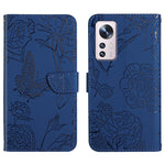 Custodia per cellulare in pelle goffrata con peonia a farfalla, For Xiaomi Mi 11 Pro, For Xiaomi Mi 11 Ultra, For Xiaomi Mi 11T / 11T Pro, For Xiaomi 12 / 12 Pro