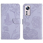 Custodia per cellulare in pelle goffrata con peonia a farfalla, For Xiaomi Mi 11 Pro, For Xiaomi Mi 11 Ultra, For Xiaomi Mi 11T / 11T Pro, For Xiaomi 12 / 12 Pro