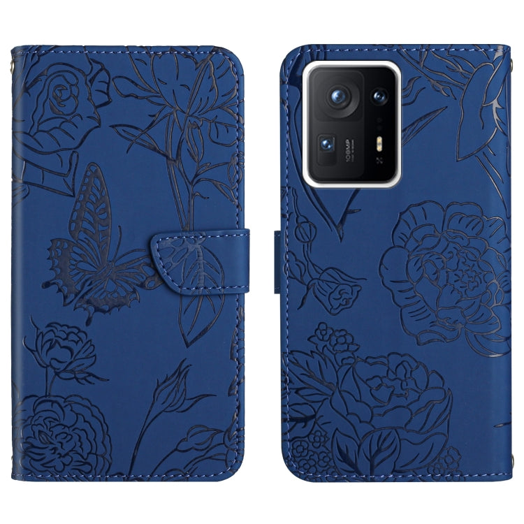 Custodia per cellulare in pelle goffrata con peonia a farfalla, For Xiaomi Mi Mix 4, For Xiaomi Mi Note 10 Lite, For Xiaomi Mi Note 10 / Note 10 Pro, For Xiaomi Poco M4 Pro 4G