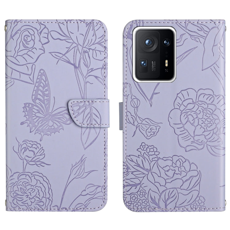 Custodia per cellulare in pelle goffrata con peonia a farfalla, For Xiaomi Mi Mix 4, For Xiaomi Mi Note 10 Lite, For Xiaomi Mi Note 10 / Note 10 Pro, For Xiaomi Poco M4 Pro 4G