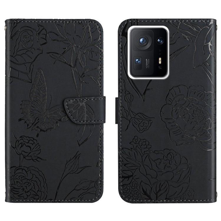 Custodia per cellulare in pelle goffrata con peonia a farfalla, For Xiaomi Mi Mix 4, For Xiaomi Mi Note 10 Lite, For Xiaomi Mi Note 10 / Note 10 Pro, For Xiaomi Poco M4 Pro 4G