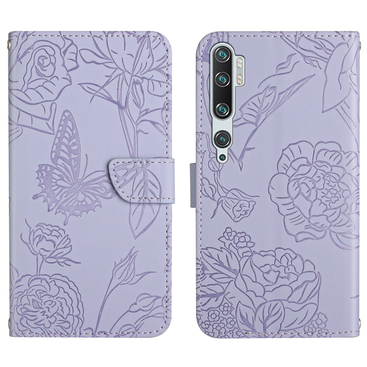 Custodia per cellulare in pelle goffrata con peonia a farfalla, For Xiaomi Mi Mix 4, For Xiaomi Mi Note 10 Lite, For Xiaomi Mi Note 10 / Note 10 Pro, For Xiaomi Poco M4 Pro 4G