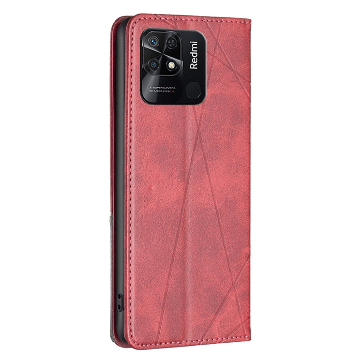 Custodia per telefono in pelle magnetica invisibile prismatica, For Xiaomi Redmi 10C