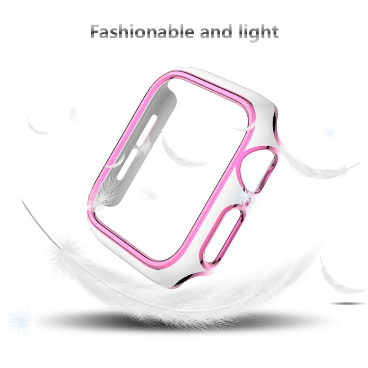 Custodia per orologio per PC galvanica bicolore per la serie Apple Watch, 3&2&1 38mm, 3&2&1 42mm