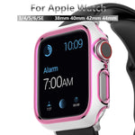 Custodia per orologio per PC galvanica bicolore per la serie Apple Watch, 3&2&1 38mm, 3&2&1 42mm