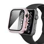 Diamond PC + cassa dell'orologio in vetro temperato per Apple Watch Series, 3&2&1 38mm, 3&2&1 42mm