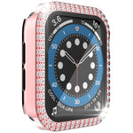 Cassa dell'orologio in PC + vetro temperato con diamante a doppia fila per Apple Watch Series, 3&2&1 38mm, 3&2&1 42mm