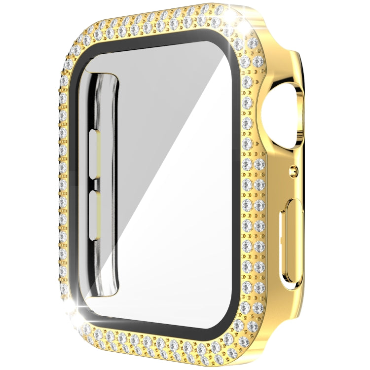 Cassa dell'orologio in PC + vetro temperato con diamante a doppia fila per Apple Watch Series, 3&2&1 38mm, 3&2&1 42mm