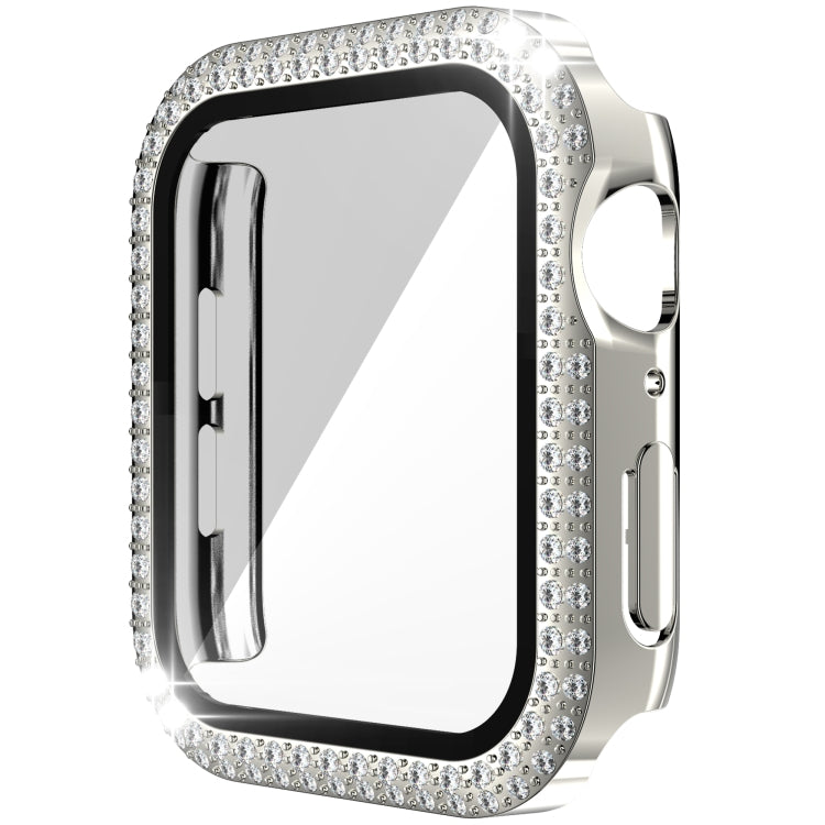 Cassa dell'orologio in PC + vetro temperato con diamante a doppia fila per Apple Watch Series, 3&2&1 38mm, 3&2&1 42mm