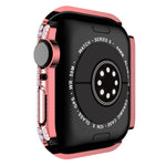 Cassa dell'orologio per PC con diamanti scavati per la serie Apple Watch, 3&2&1 38mm, 3&2&1 42mm