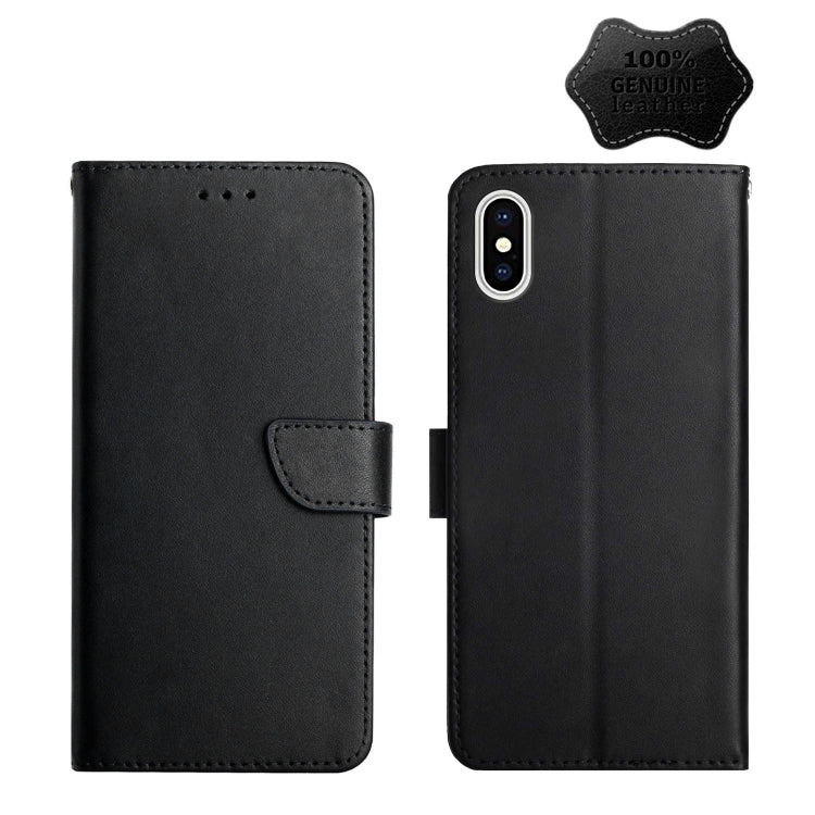 Custodia per telefono flip orizzontale in vera pelle a prova di impronte digitali, For iPhone X, For iPhone XR, For iPhone XS Max