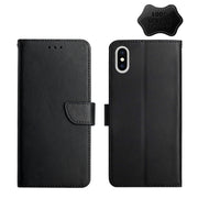 Custodia per telefono flip orizzontale in vera pelle a prova di impronte digitali, For iPhone X, For iPhone XR, For iPhone XS Max