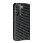 Custodia per telefono in pelle con supporto a vibrazione in fibra di carbonio, For Samsung Galaxy S22 5G, For Samsung Galaxy S22+ 5G, For OPPO A16, For vivo Y21