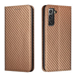 Custodia per telefono in pelle con supporto a vibrazione in fibra di carbonio, For Samsung Galaxy S22 5G, For Samsung Galaxy S22+ 5G, For OPPO A16, For vivo Y21