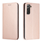 Custodia per telefono in pelle con supporto a vibrazione in fibra di carbonio, For Samsung Galaxy S22 5G, For Samsung Galaxy S22+ 5G, For OPPO A16, For vivo Y21