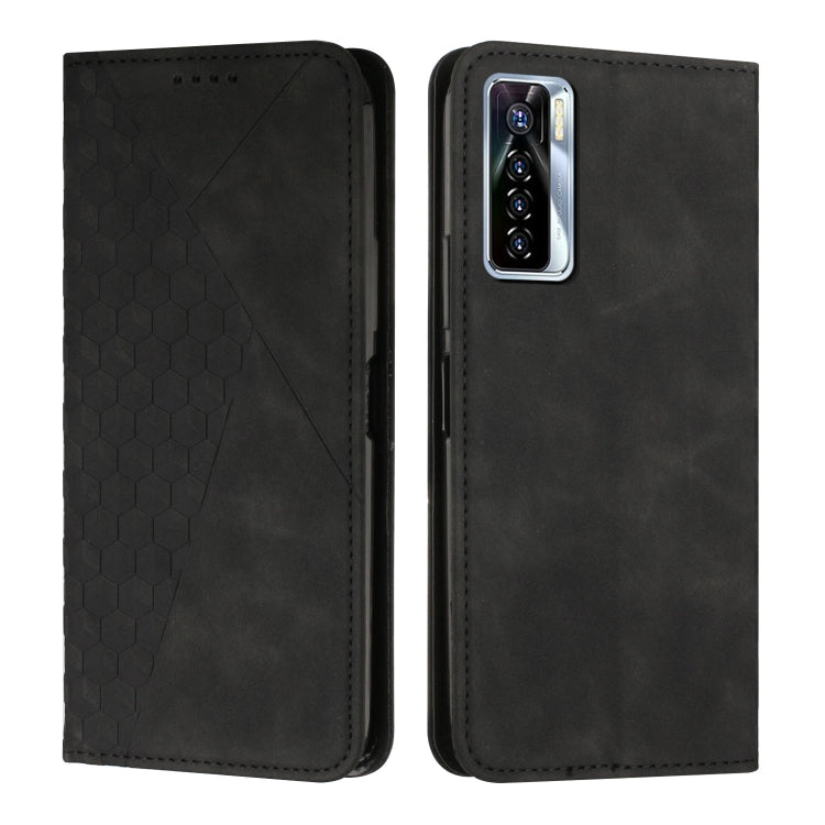 Custodia per telefono in pelle magnetica con giunzione a diamante, For Tecno Camon 17P / 17 Pro, For Tecno Camon 18P / 18, For Tecno Camon 18 Premier, For Tecno POP 5 LTE