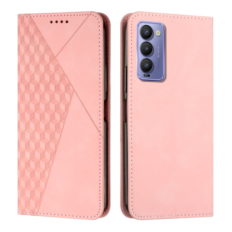 Custodia per telefono in pelle magnetica con giunzione a diamante, For Tecno Camon 17P / 17 Pro, For Tecno Camon 18P / 18, For Tecno Camon 18 Premier, For Tecno POP 5 LTE