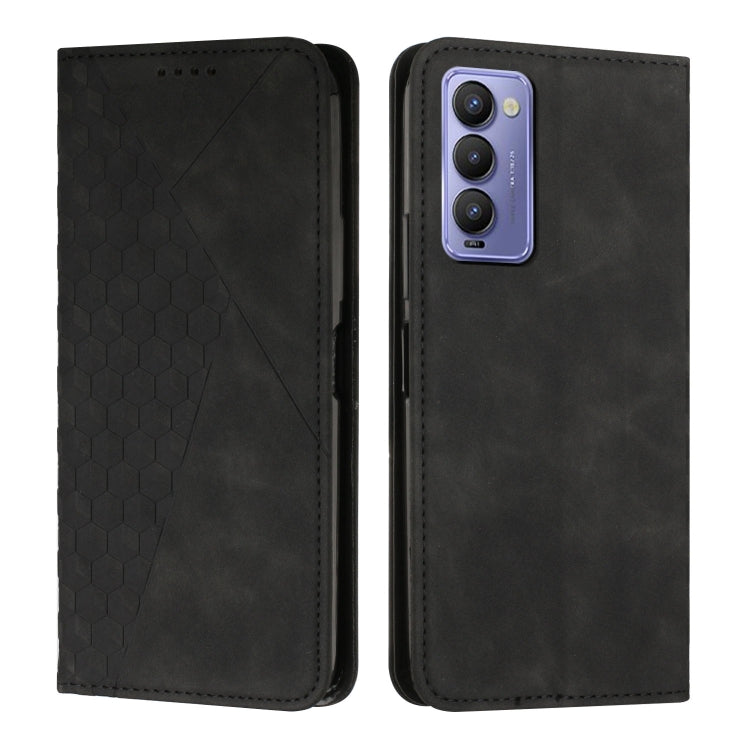 Custodia per telefono in pelle magnetica con giunzione a diamante, For Tecno Camon 17P / 17 Pro, For Tecno Camon 18P / 18, For Tecno Camon 18 Premier, For Tecno POP 5 LTE