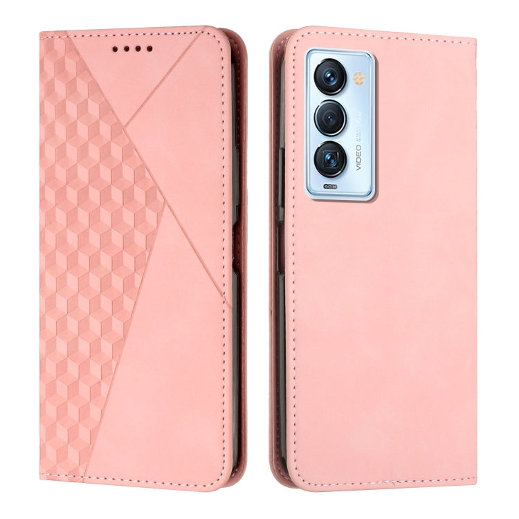 Custodia per telefono in pelle magnetica con giunzione a diamante, For Tecno Camon 17P / 17 Pro, For Tecno Camon 18P / 18, For Tecno Camon 18 Premier, For Tecno POP 5 LTE