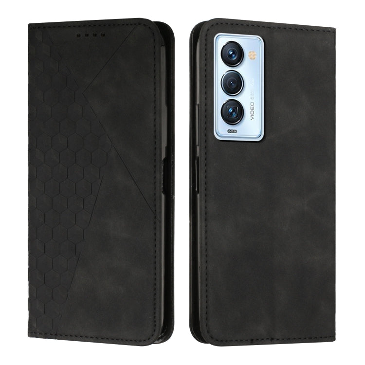 Custodia per telefono in pelle magnetica con giunzione a diamante, For Tecno Camon 17P / 17 Pro, For Tecno Camon 18P / 18, For Tecno Camon 18 Premier, For Tecno POP 5 LTE