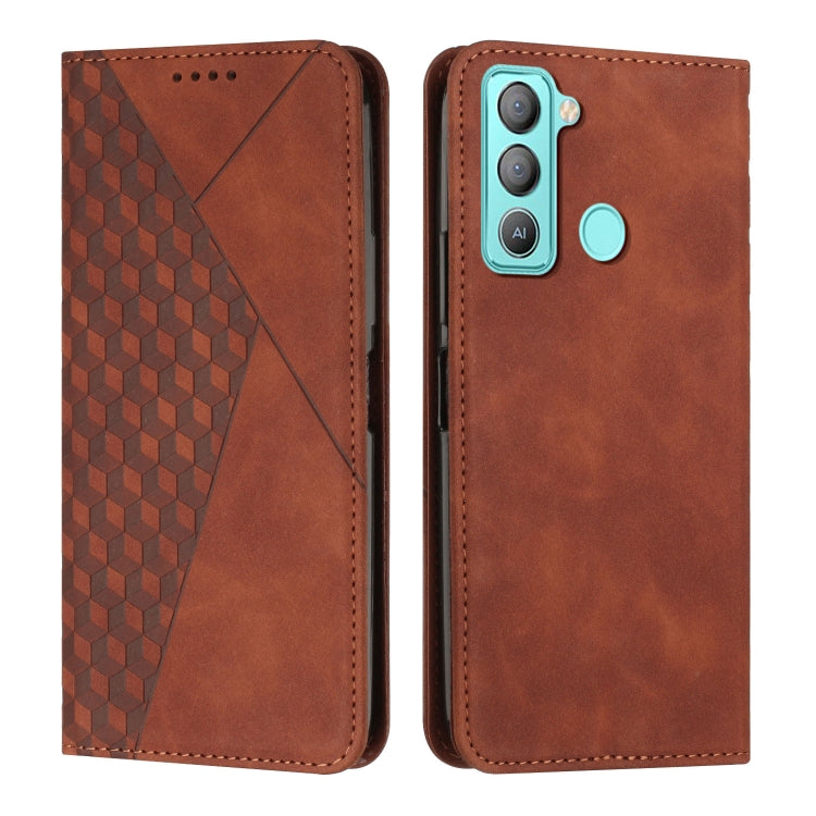 Custodia per telefono in pelle magnetica con giunzione a diamante, For Tecno Camon 17P / 17 Pro, For Tecno Camon 18P / 18, For Tecno Camon 18 Premier, For Tecno POP 5 LTE