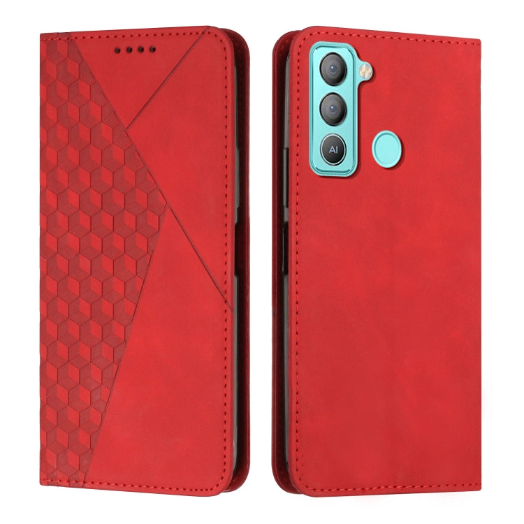 Custodia per telefono in pelle magnetica con giunzione a diamante, For Tecno Camon 17P / 17 Pro, For Tecno Camon 18P / 18, For Tecno Camon 18 Premier, For Tecno POP 5 LTE