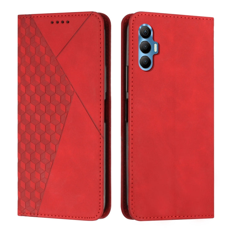 Custodia per telefono in pelle magnetica con giunzione a diamante, For Tecno Pova 2, For Tecno Pova Neo, For Tecno Spark 7, For Tecno Spark 8P