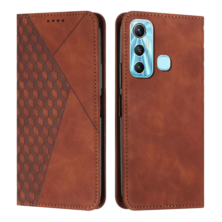 Custodia per telefono in pelle magnetica con giunzione a diamante, For Infinix Hot 10 Lite / Smart 5 2020, For Infinix Hot 10i, For Infinix Hot 11, For Infinix Hot 11 Play/10 Play/Smart 5 2021