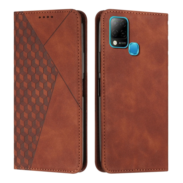 Custodia per telefono in pelle magnetica con giunzione a diamante, For Infinix Hot 11S, For Infinix Hot 11S NFC, For Infinix Hot 10S / 10T / 10S NFC, For Infinix Note 11
