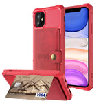 Custodia portafoglio in pelle magnetica per iPhone 12 e 11