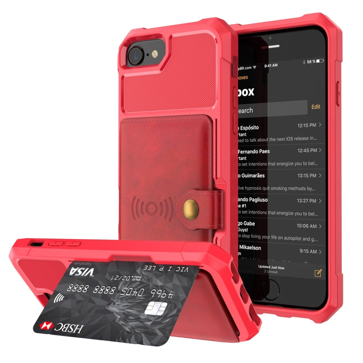Custodia portafoglio in pelle magnetica per iPhone SE e 8